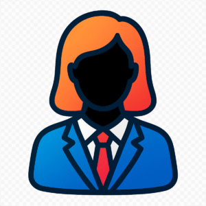 Flat women icon PNG with background – ideal for apps, websites, and presentation design.