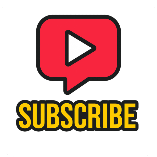 YouTube red subscribe button icon with background transparent PNG