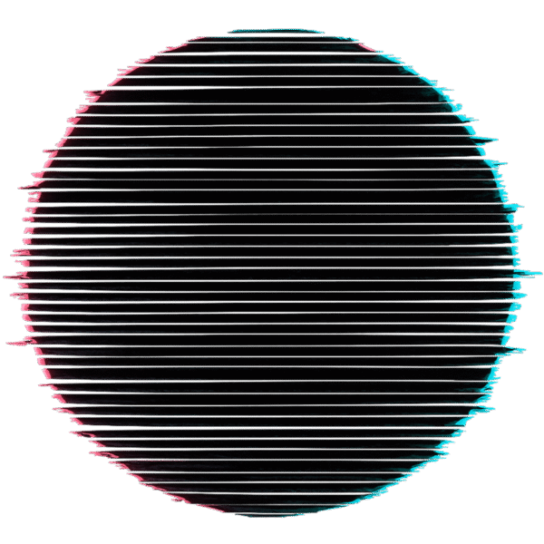 Retro Circle Glitch Transparent PNG background for vintage digital distortions, glitch art overlays, and cyberpunk effects