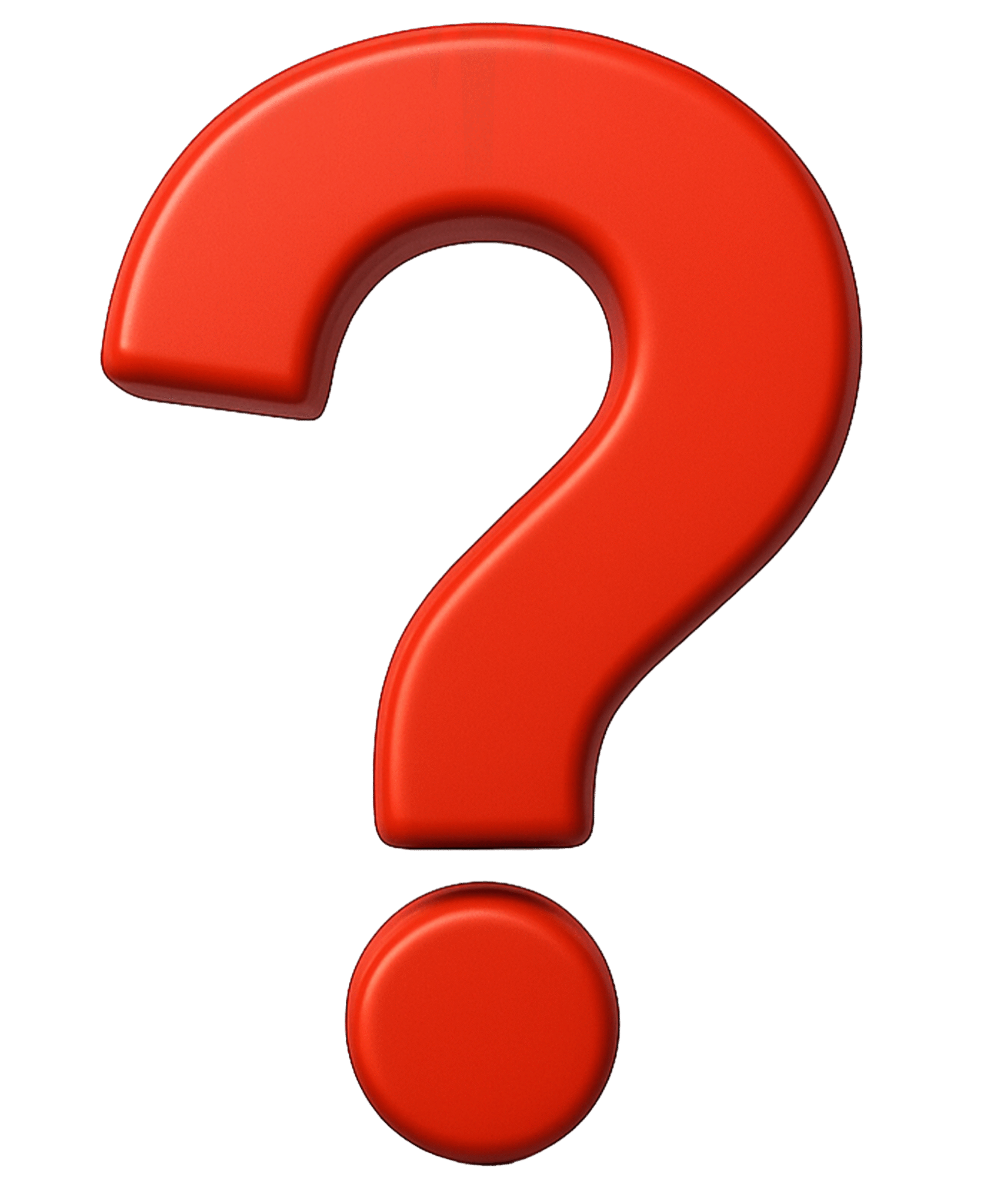 3D question mark transparent PNG for digital design, education, and creative projects