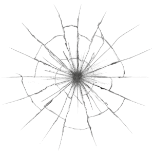 Broken screen PNG with transparent background for cracked glass overlays and shattered screen effects