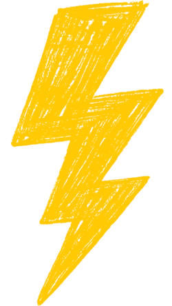 Doodle lightning bolt PNG with transparent background for energetic sketch-style overlays and design highlights