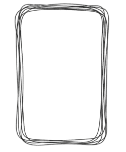 Hand-drawn doodle scribble frame PNG with transparent background for creative borders and sketch overlays