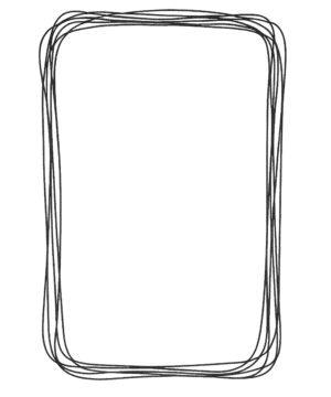 Hand-drawn doodle scribble frame PNG with transparent background for creative borders and sketch overlays