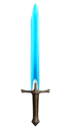 Glowing Sword Transparent PNG – Free Fantasy Weapon Overlay for Video Editing & Graphic Design