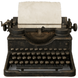 Old typewriter transparent PNG for creative design and vintage digital artwork
