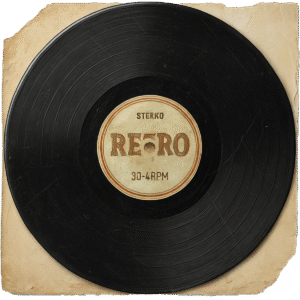 Old vinyl record transparent PNG for music and creative design projects