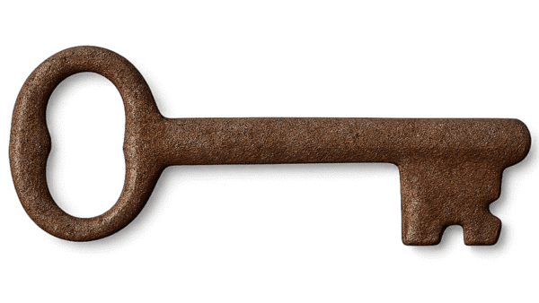 Old vintage key transparent PNG for creative design and digital artwork