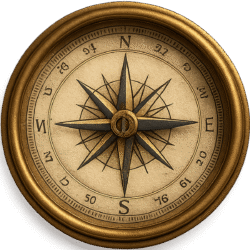 Vintage Compass Transparent PNG – Free Download for Design and Editing
