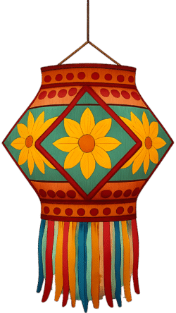 Akash Kandil transparent PNG free download – colorful Diwali lantern decoration