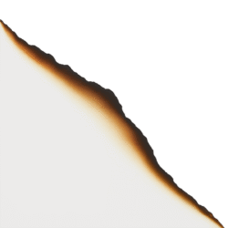 Burnt paper edge PNG with transparent background for vintage, torn, and distressed design overlays