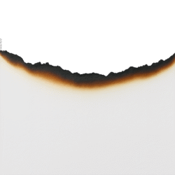 Burnt paper edge line PNG with transparent background for torn, vintage borders and distressed line effects