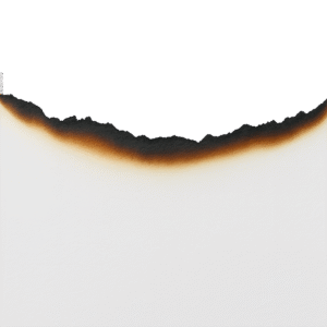 Burnt paper edge line PNG with transparent background for torn, vintage borders and distressed line effects