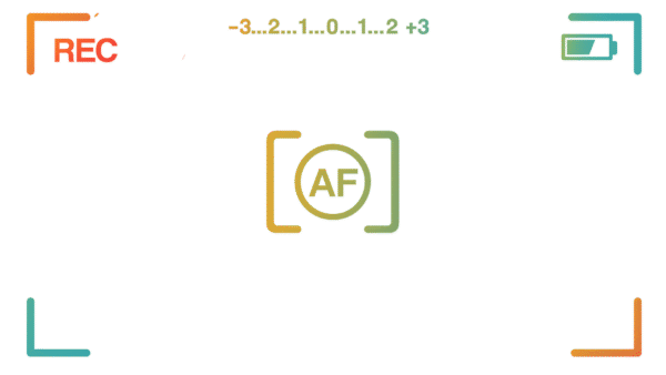 Camera viewfinder gradient PNG with transparent background for video overlays, photography frames, and UI designs