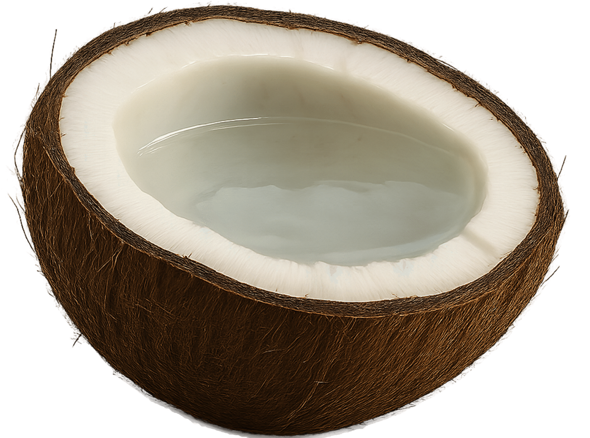 Coconut half transparent PNG for food design, tropical themes, and digital projects