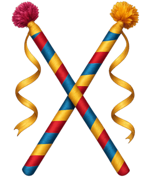 Colorful Dandiya Sticks Transparent PNG – Free Download