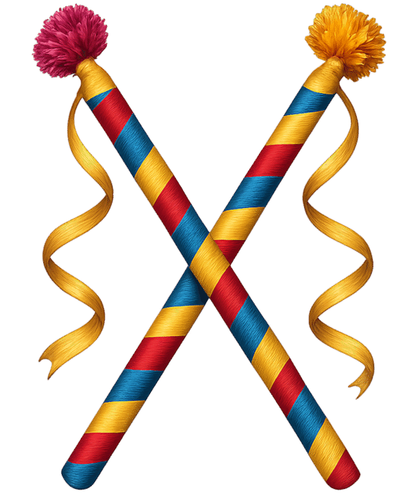 Colorful Dandiya Sticks Transparent PNG – Free Download