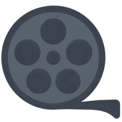 Film reel flat vector PNG with transparent background for video editing, filmmaking, and media designs