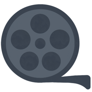 Film reel flat vector PNG with transparent background for video editing, filmmaking, and media designs