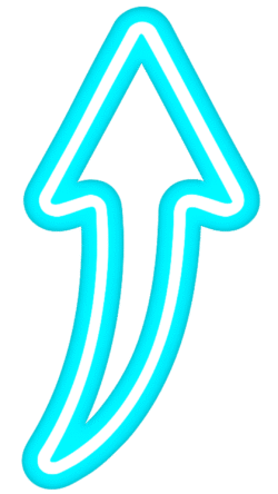 Glowing Pointing Arrow Transparent PNG – Free Download for Call-to-Actions & Design Highlights Glowing pointing arrow PNG with transparent background for call-to-actions and highlight overlays