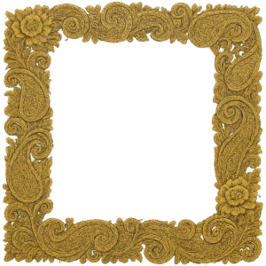 Golden Floral Border Transparent PNG – Free Decorative Design Element