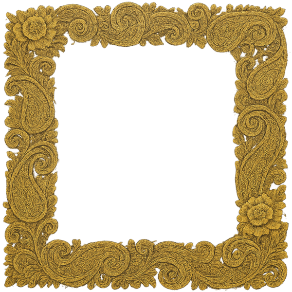 Golden Floral Border Transparent PNG – Free Decorative Design Element