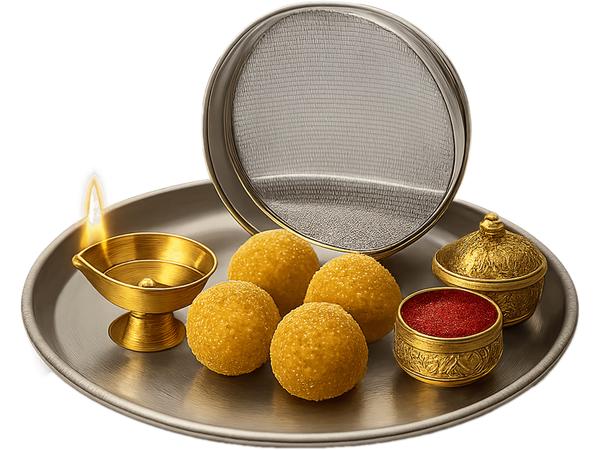 Karwa Chauth thali transparent PNG for festival design and cultural projects