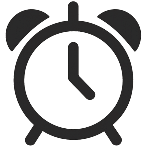 Minimal alarm clock transparent PNG for digital design and UI projects