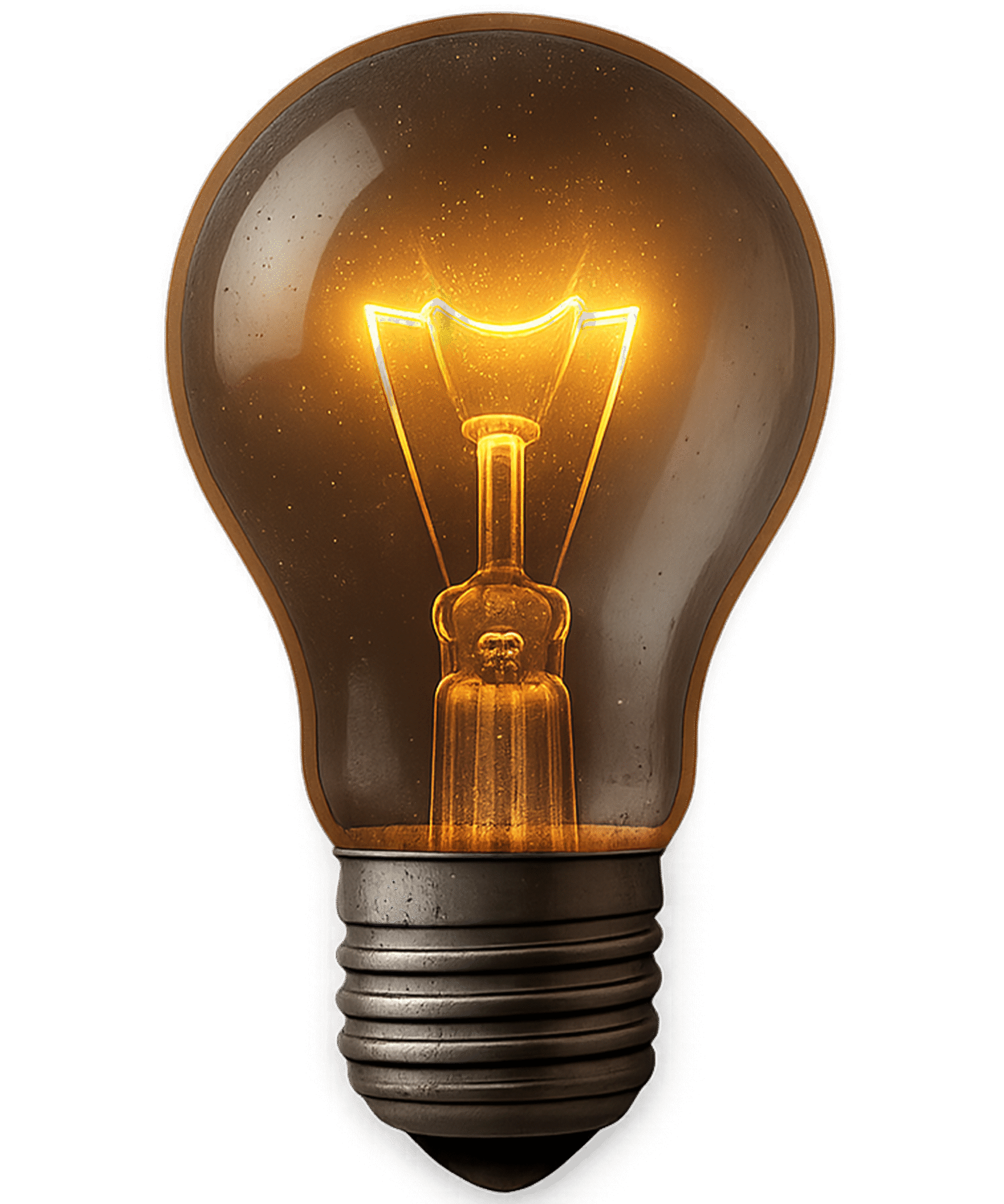 Old light bulb transparent PNG for creative design and vintage digital artwork
