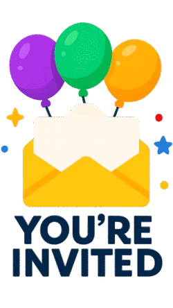 Birthday invitation PNG transparent
