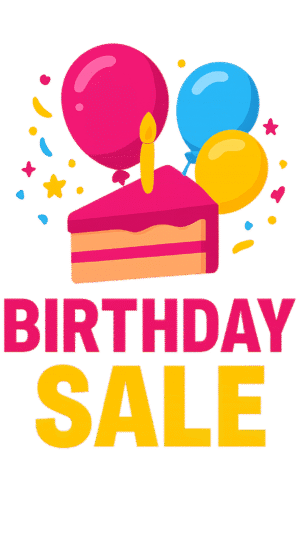 Birthday Sale PNG – Transparent Background Birthday sale PNG transparent background