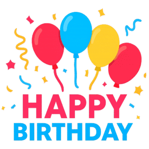 Happy Birthday text PNG transparent free download