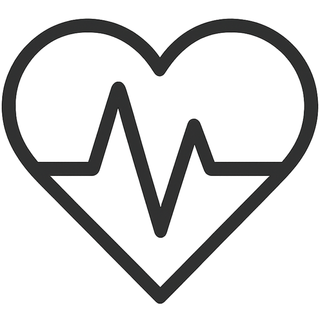 Heart With Heartbeat PNG Transparent 100% Free Download
