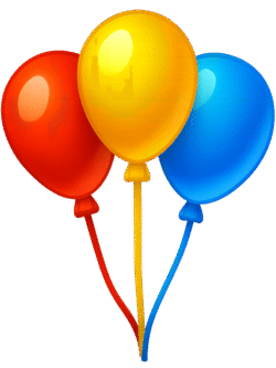 Balloon emoji PNG transparent background for party designs, celebration posts, and festive graphics
