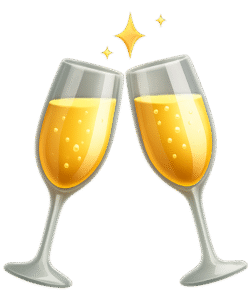 Champagne glasses icon PNG transparent background for celebration, party, and festive designs