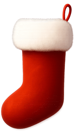Christmas stocking PNG transparent background for festive decorations, posters, and holiday designs