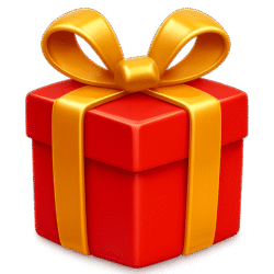 Gift box with ribbon icon PNG transparent background for holiday, birthday, and celebration designs