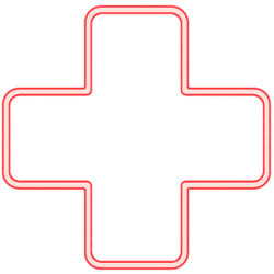 Medical cross neon PNG transparent background for healthcare, hospital, and emergency designs