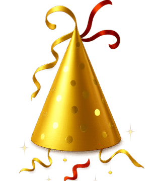 Party hat cone PNG transparent background for birthday, celebration, and festive designs
