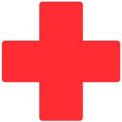 Red cross medical PNG transparent background for healthcare, hospital, and emergency designs