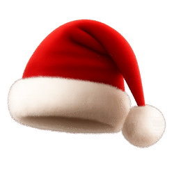 Santa Hat PNG transparent background for Christmas, festive, and holiday design projects