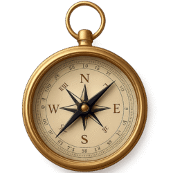Compass PNG transparent background for travel designs, navigation graphics, and adventure edits