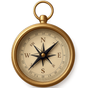 Compass PNG transparent background for travel designs, navigation graphics, and adventure edits
