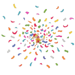 Confetti burst PNG transparent background for celebration, party, and festive designs
