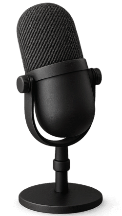 Microphone PNG transparent background for podcast covers, music posters, and audio-related designs