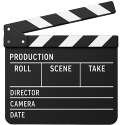Movie clapperboard PNG transparent background for film, video, and media-related designs