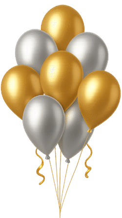 Party balloon PNG transparent background for birthday, celebration, and festive designs