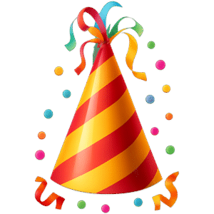 Party cap PNG transparent background for birthday, celebration, and festive designs
