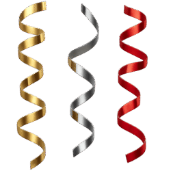 Party ribbon PNG transparent background for celebration, birthday, and festive designs