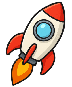 Rocket icon PNG transparent background for space, technology, and startup designs